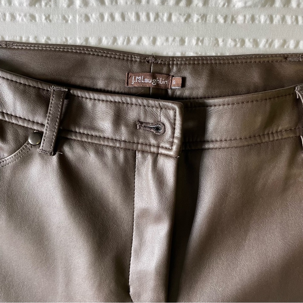 J McLaughlin Brown Faux Leather Pants